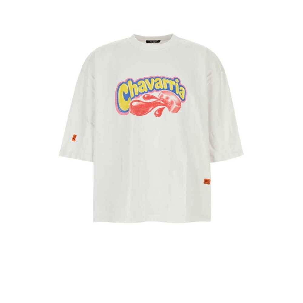 Willy Chavarria Men White Cotton Oversize Chavaloo T-Shirt